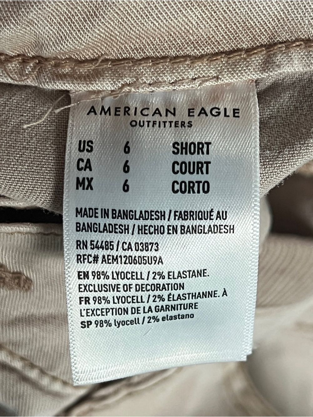 American Eagle Y2K Khaki Utility Cargo Pants Beige Wide Leg Granola Size 6 - Picture 5 of 6